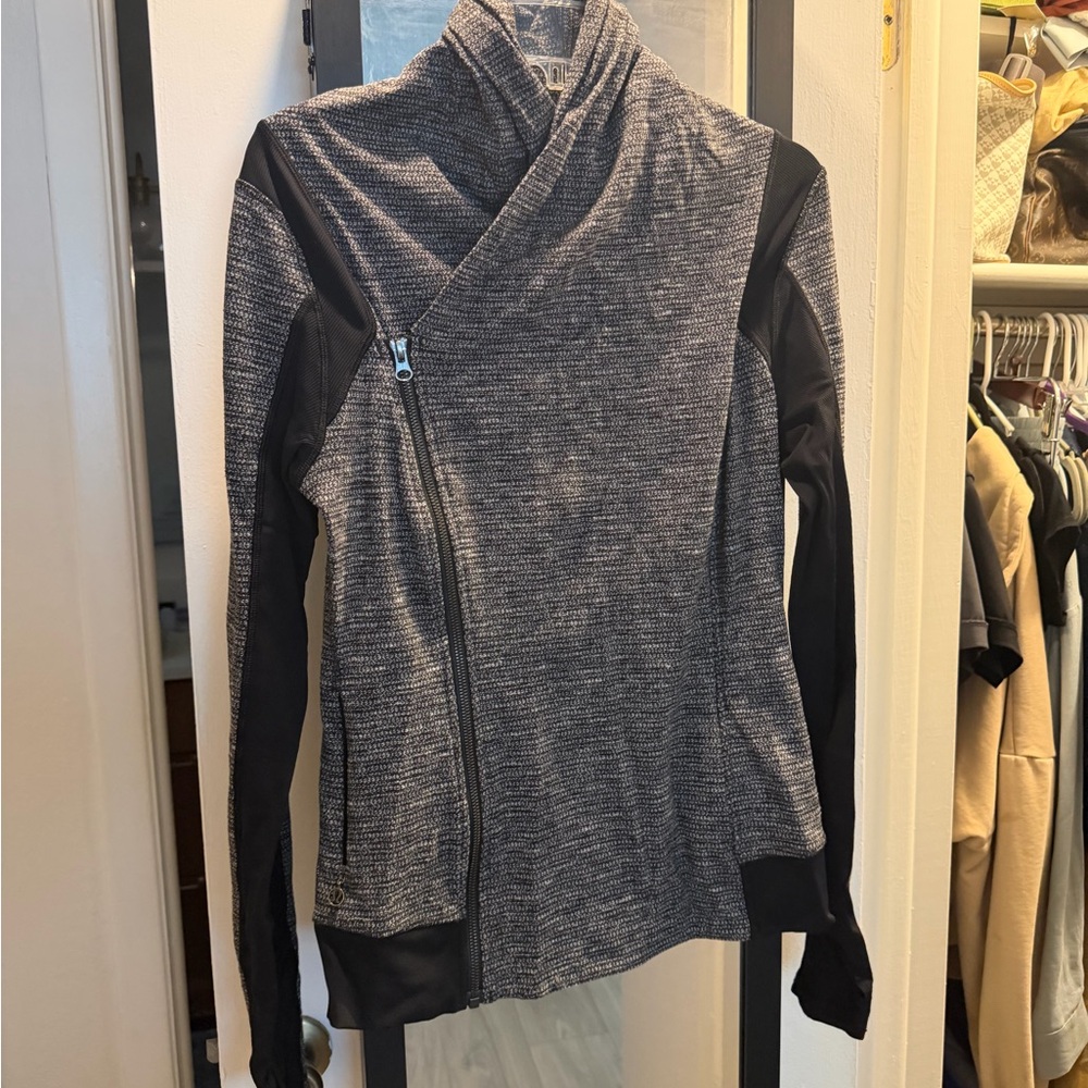 lululemon athletica Gray and Black Asymmetrical Zip Jacket